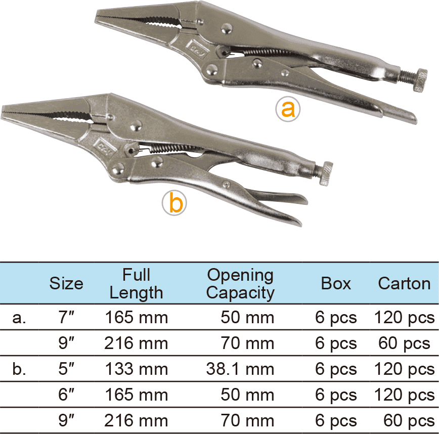 Long Nose Locking Pliers, With Cutters, Nickel Plated(圖1) Long Nose Locking Pliers, With Cutters, Nickel Plated(圖1)